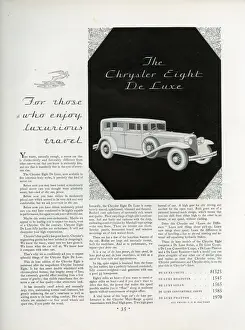 Dollars Prints: Advert, Chrysler Eight De Luxe car