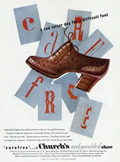 Perforated Prints: Advert for Churchs Archmoulded shoes 1948