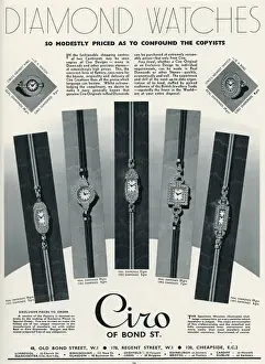 Straps Prints: Advert for Ciro diamond watches 1936