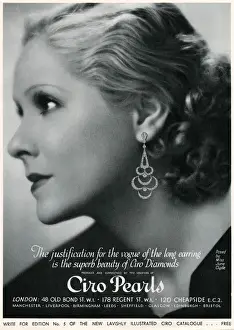 Advert for Ciro jewellery drop earrings 1933