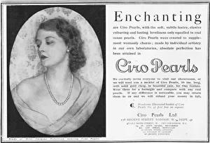 Advert for Ciro Pearls, with portrait of Imogene Robertson