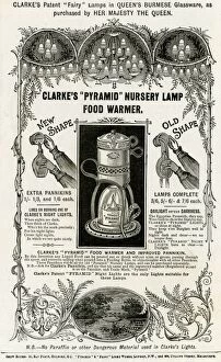 Images Dated 12th October 2016: Advert for Clarkes babies food warmer 1892