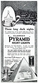 Advert for Clarke's Pyramid Night Lights 1912
