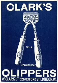 Images Dated 18th October 2019: Advert for Clarks grasshopper clippers 1908