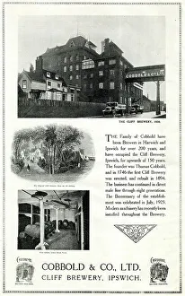 Anglian Prints: Advert, Cobbold & Co Ltd, Cliff Brewery, Ipswich