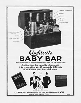 Advert for Cocktails Baby Bar, 1928, Paris