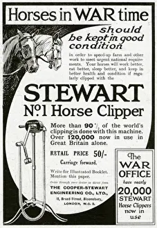Clipper Prints: Advert for Copper-Stewart horse clipper 1918