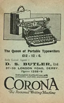 Sole Prints: Advertisement for Corona Typewriter, DS Butler Ltd, Derby