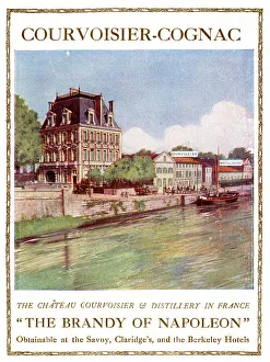 Chateau Prints: Advert, Courvoisier-Cognac, The Brandy of Napoleon