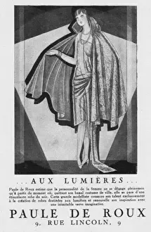 Advert for couture by Paul de Roux, 1928, Paris