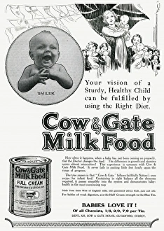 Advert for Cow & Gate formula milk food 1928 Advert for Cow & Gate formula milk food 1928