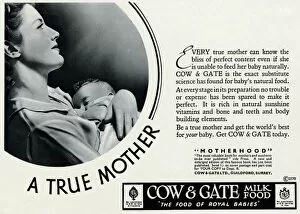 Images Dated 15th June 2012: Advert for Cow & Gate formula milk food 1940