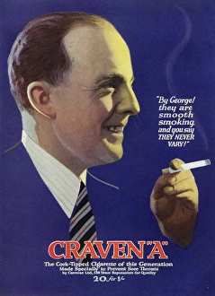 Images Dated 4th March 2016: Advert for Craven A Cigarettes, London, 1926