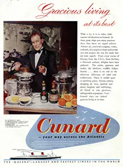 Aspirational Prints: Advert, Cunard - your way across the Atlantic