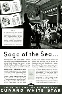 Saga Prints: Advert, Cunard White Star, Saga of the Sea