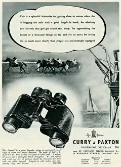 Binoculars Collection: Advert for Curry & Paxton, binoculars 1934