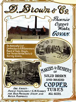 Phoenix Prints: Advert, D Brown & Co, Copper Works, Govan, Scotland