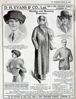 Garment Collection: Advertisement from D H Evans & Co Ltd, for Hunting and Motoring Requisites