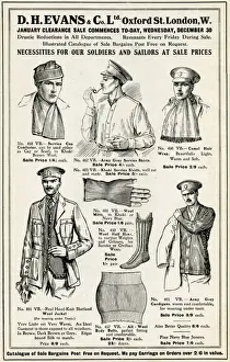 Advert for D H Evans necessities for soldiers and sailors