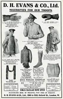 Shirts Gallery: Advert for D H Evans necessities for soldiers and sailors