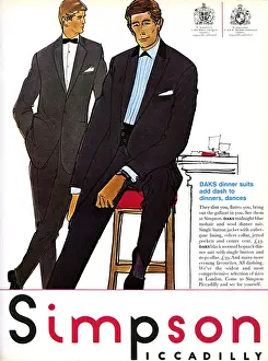 Simpson Prints: Advertisement for Daks dinner suits at Simpson Piccadilly