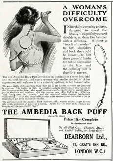 Advert for Dearborn Ltd, the Ambedia Back Puff 1922