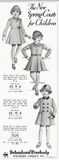 Images Dated 27th July 2017: Advert for Debenham & Freebody childrens spring coats 1937