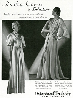 Nightie Gallery: Advert for Debenham & Freebody dressing gown & negligee 1937