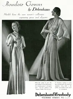 Tassel Prints: Advert for Debenham & Freebody dressing gown & negligee 1937