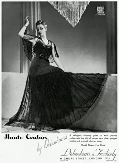 Images Dated 20th November 2015: Advert for Debenham & Freebody evening gown 1938