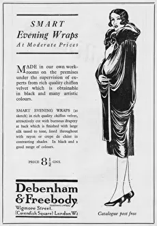 Advert for Debenham & Freebody evening wraps, 1925