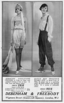 Freebody Collection: Advert for Debenham & Freebody knickers and pajama suit, 192