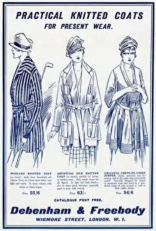 Images Dated 13th October 2017: Advert in Debenham & Freebody knitted coats 1917
