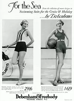 Images Dated 24th September 2017: Advert for Debenham & Freebody swimming suits 1933
