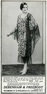 Debenhams Prints: Advert for Debenham & Freebody teagown 1928