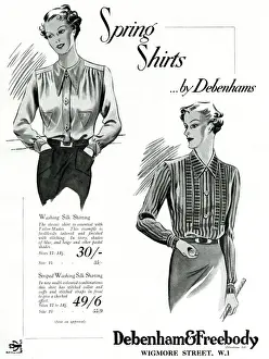 Strips Prints: Advert for Debenham & Freebody womens blouses 1937