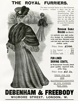 Bolero Prints: Advert for Debenham & Freebody womens fur garments 1905