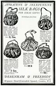 Advert for Debenham & Freebody womens silk bags 1922