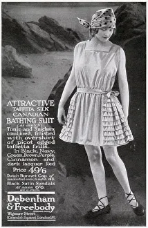 Swimsuits Prints: Advert for Debenham & Freebody - women's swimwear 1924