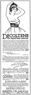 Removal Prints: Advertisement for Decoltene liquid hair remover
