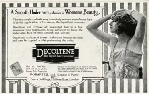Armpits Prints: Advert for Decoltene liquid hair remover 1920