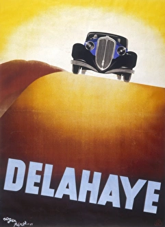 Motoring Posters and Prints Gallery: Advert for the Delahaye motor car