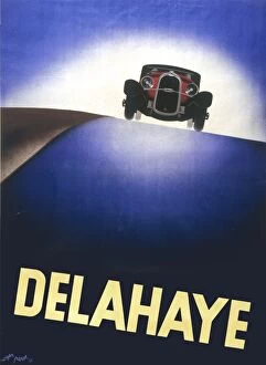 Motoring Posters and Prints Gallery: Advert for the Delahaye motor car