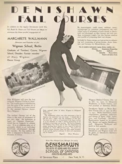 Month Collection: Advert for Denishawn School of Dancing and courses