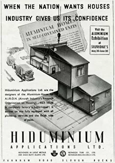 Images Dated 15th September 2015: Advert for the development of Hiduminium houses 1945