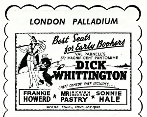 Palladium Prints: Advert, Dick Whittington pantomime, London Palladium