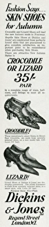 Images Dated 15th October 2012: Advert for Dickins & Jones crocodile and lizard womens shoes