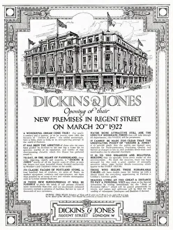 Advert for Dickins & Jones - New Premises 1922