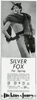 Stole Prints: Advert for Dickins & Jones silver fox 1937