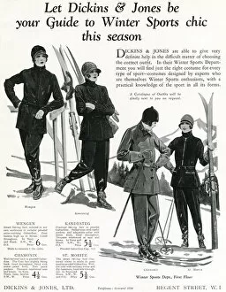 Wear Collection: Advert for Dickins & Jones womens winter sports wear 1928